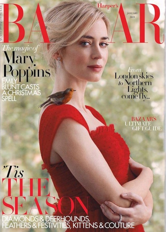 Emily Blunt British Harper's Bazaar Cover January 2019