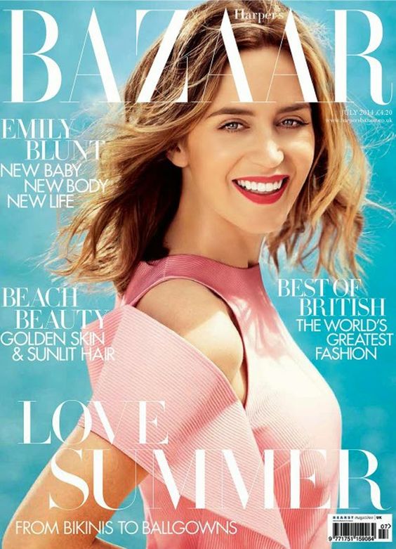 Emily Blunt British Harper's Bazaar Cover July 2014