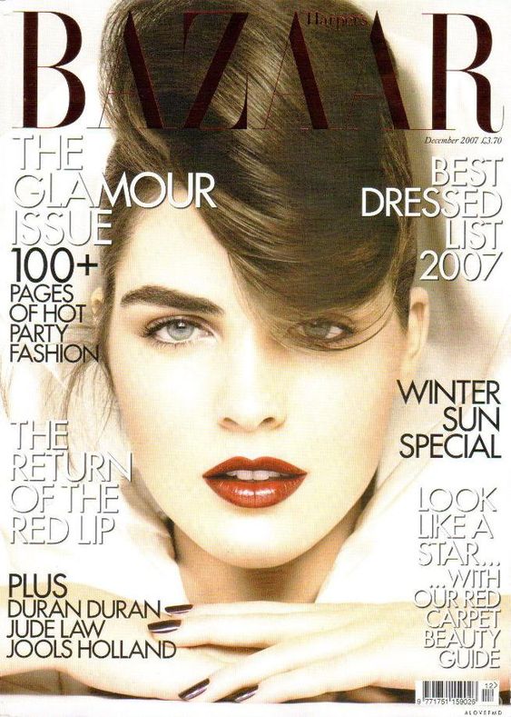 Hilary Rhoda British Harper's Bazaar Cover December 2007