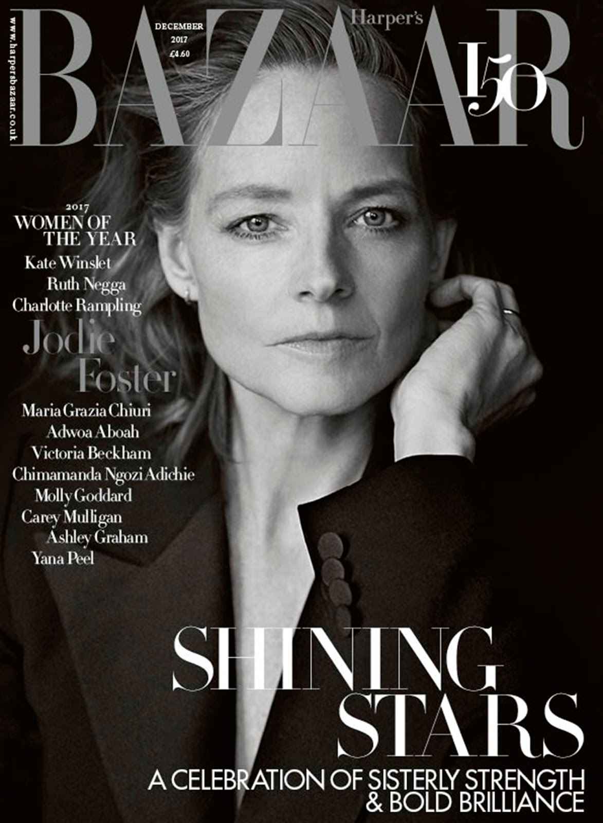 Jodie Foster British Harper's Bazaar Cover December 2017