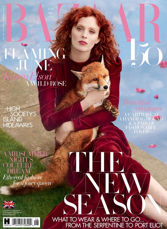 Karen Elson British Harper's Bazaar Cover June 2017