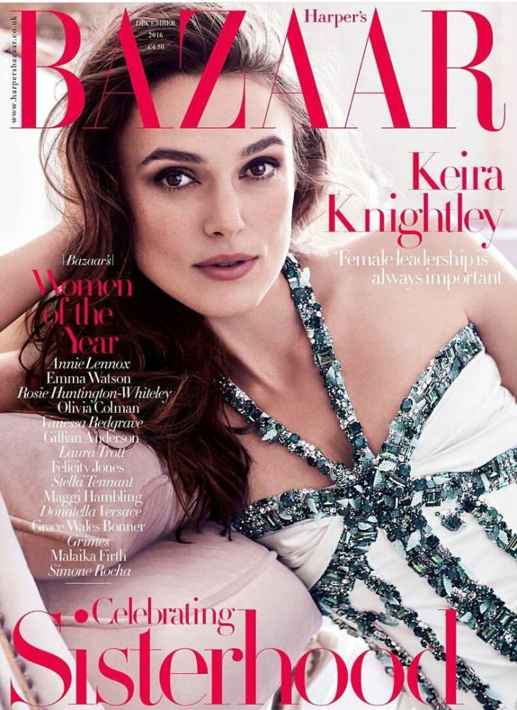 Keira Knightley British Harper's Bazaar Cover December 2016