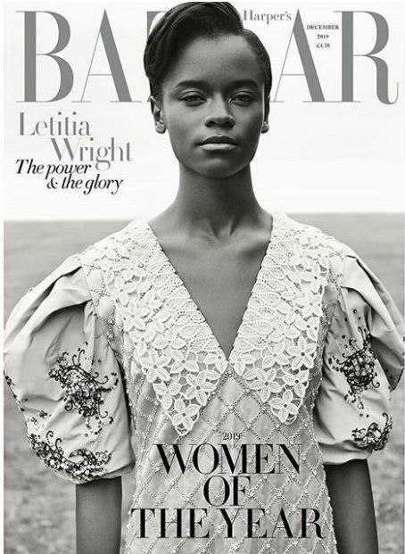 Letitia Wright British Harper's Bazaar Cover December 2019