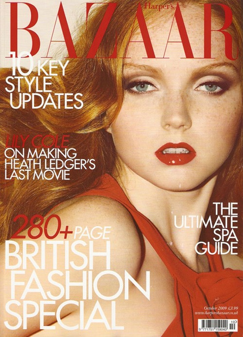 Lily Cole British Harper's Bazaar Cover October 2009