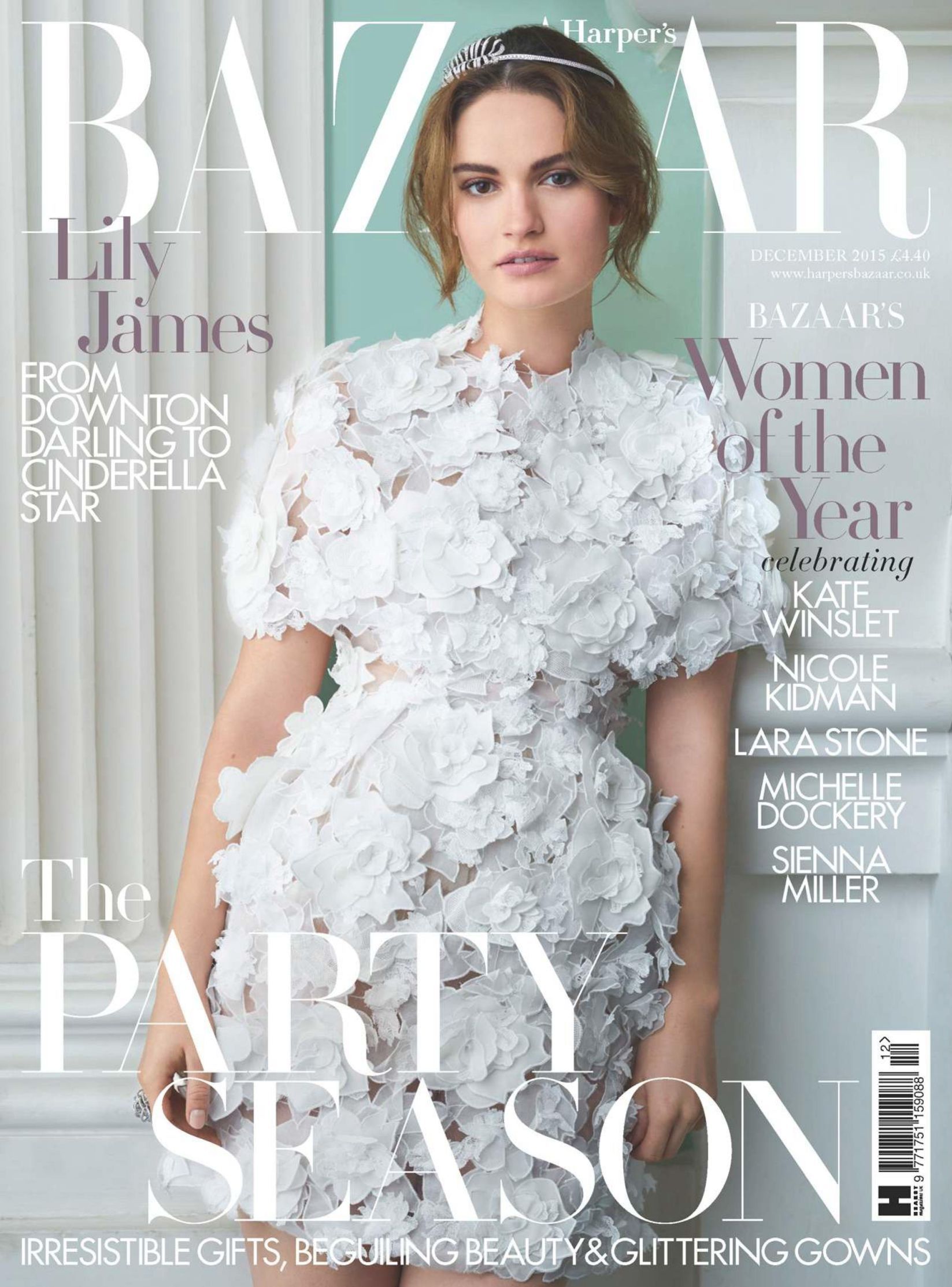  Lily James British Harper's Bazaar Cover December 2015