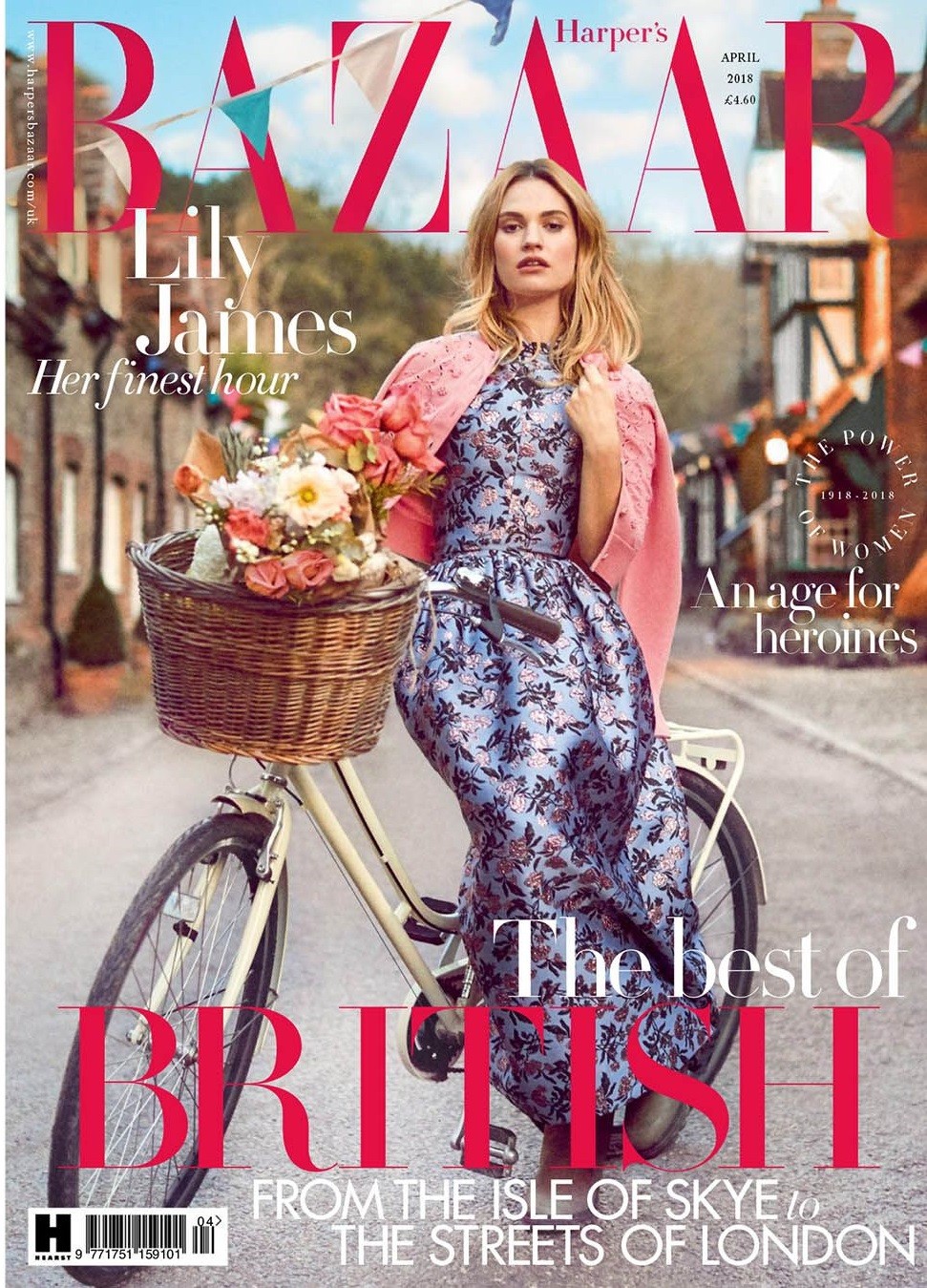 Lily James British Harper's Bazaar Cover April 2018