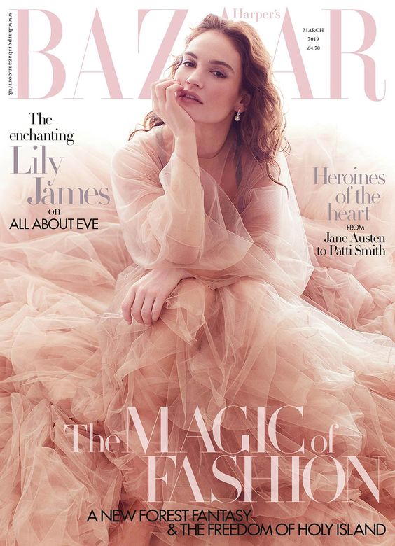 Lily James British Harper's Bazaar Cover March 2019