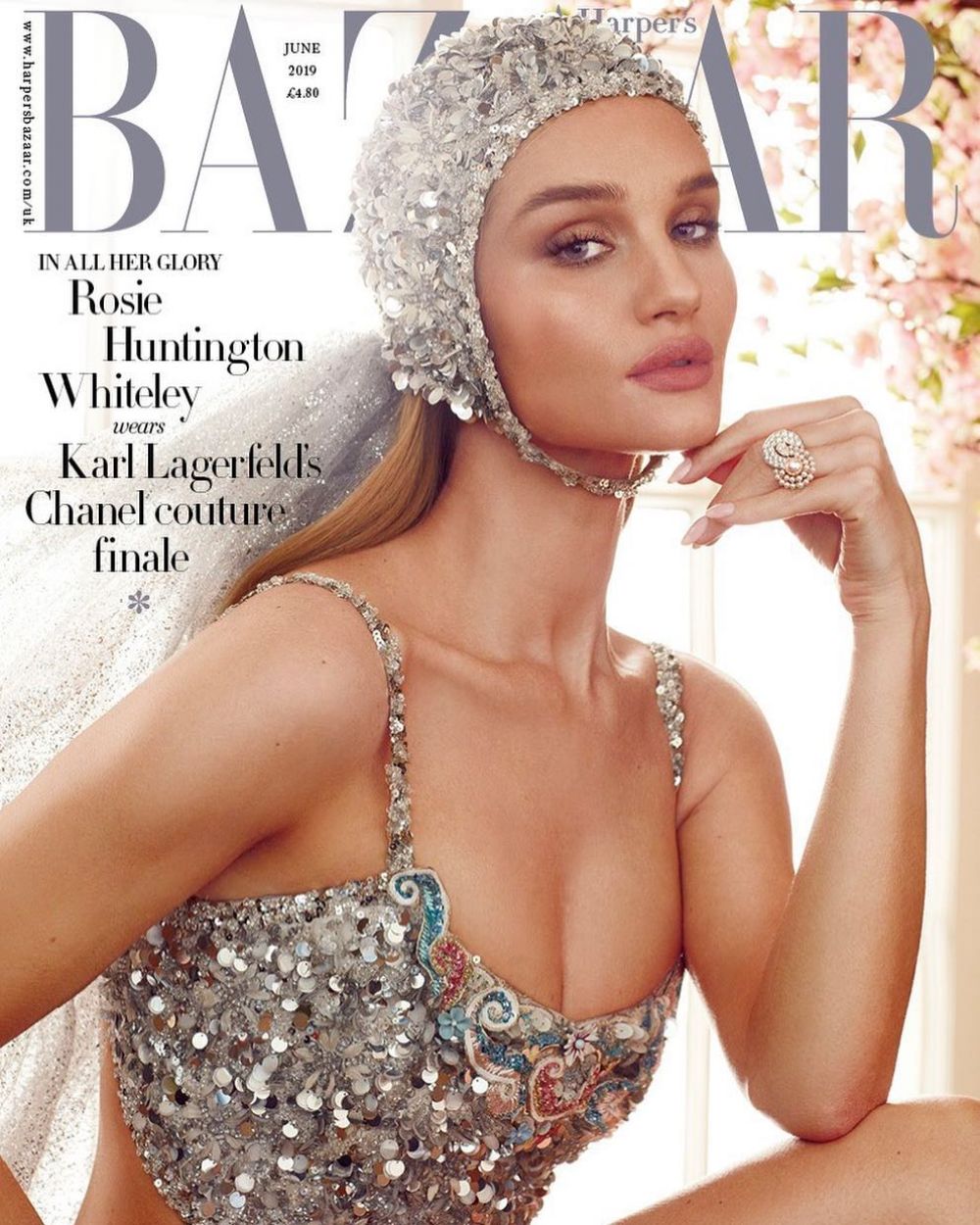 Rosie Huntington-WhiteleyBritish Harper's Bazaar Cover June 2019 