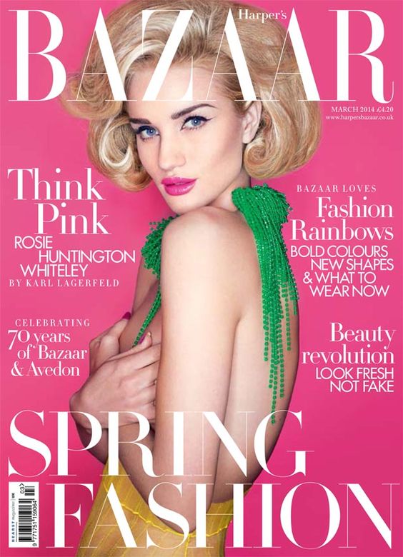 Rosie Huntington-Whiteley British Harper's Bazaar Cover March 2014