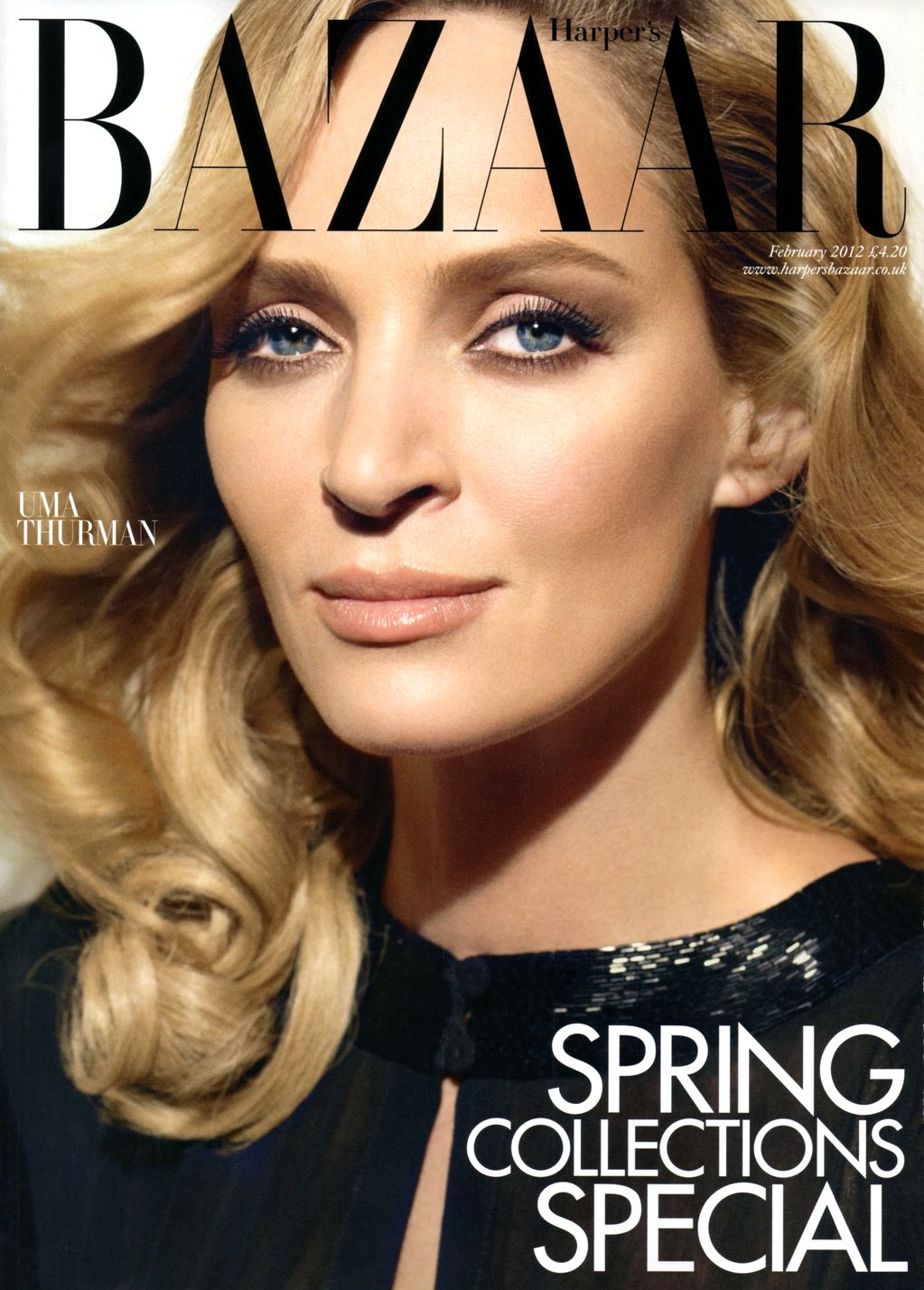 Uma Thurman British Harper's Bazaar Cover February 2012