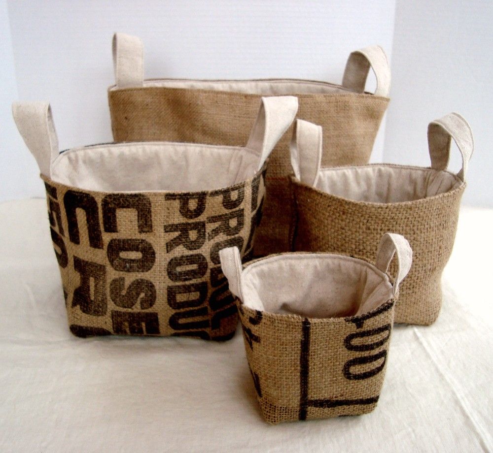 A pretty burlap basket