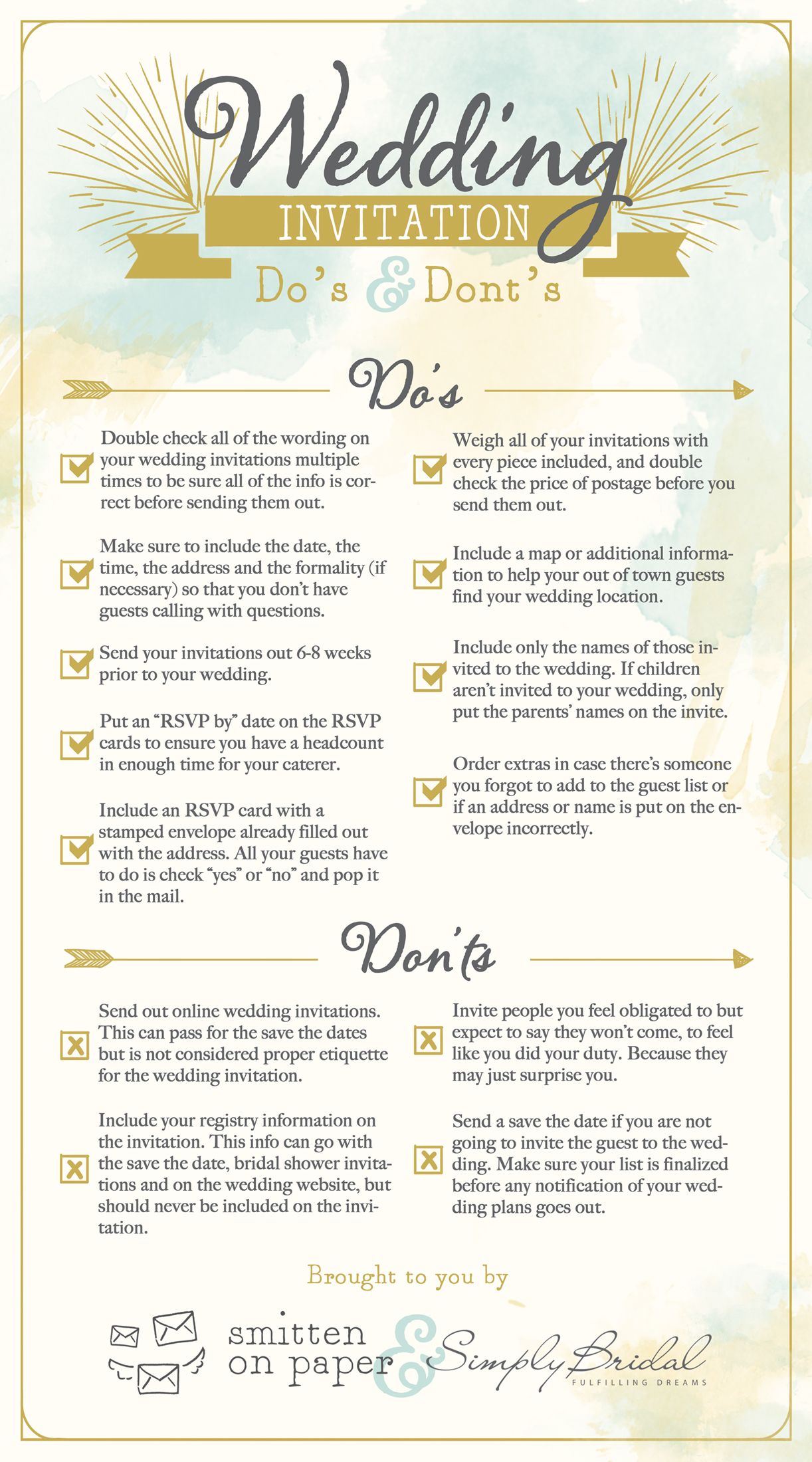 Do's And Don'ts For Your Wedding Invitations