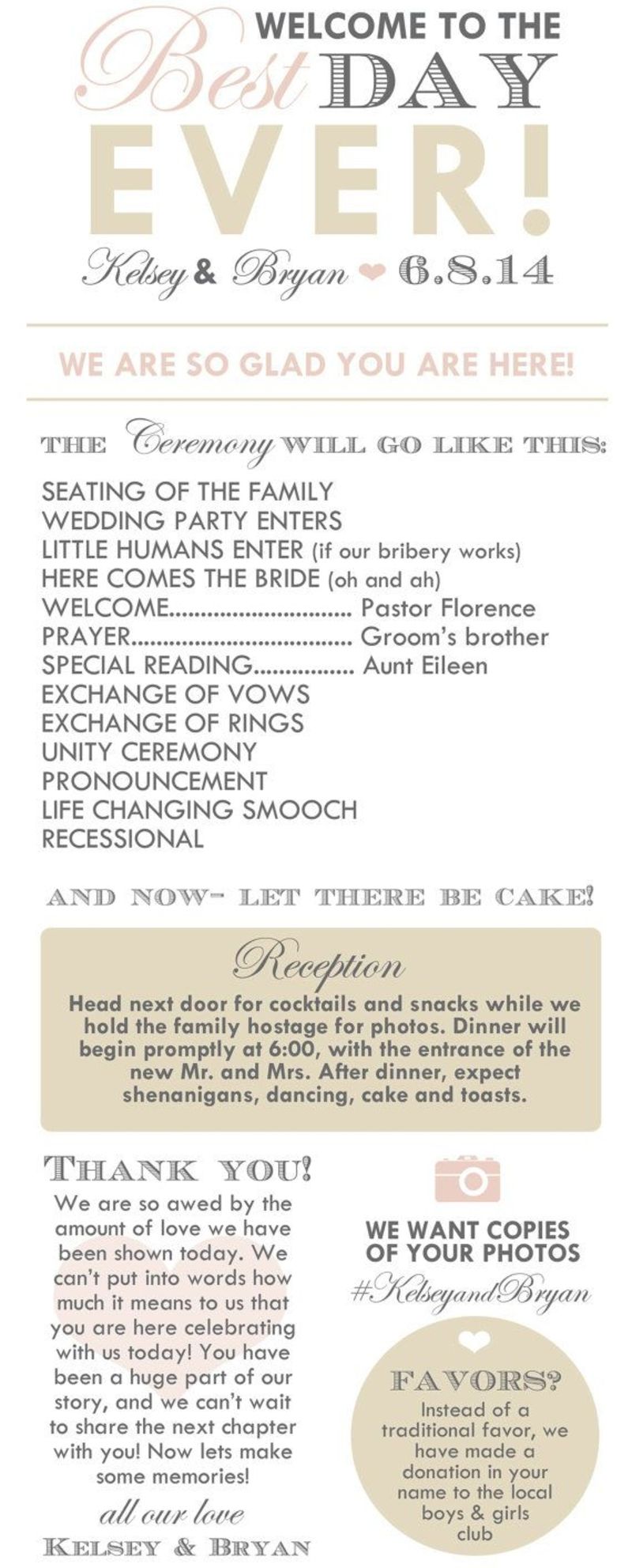 Example Wedding Program