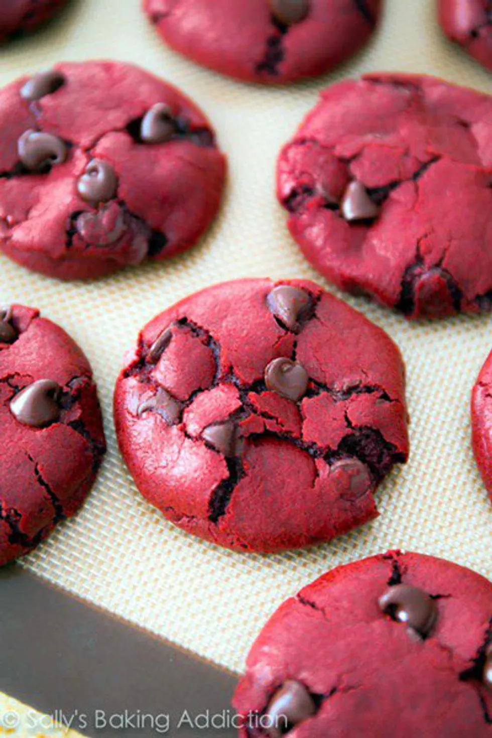 Red Velvet Chocolate Chip Cookies