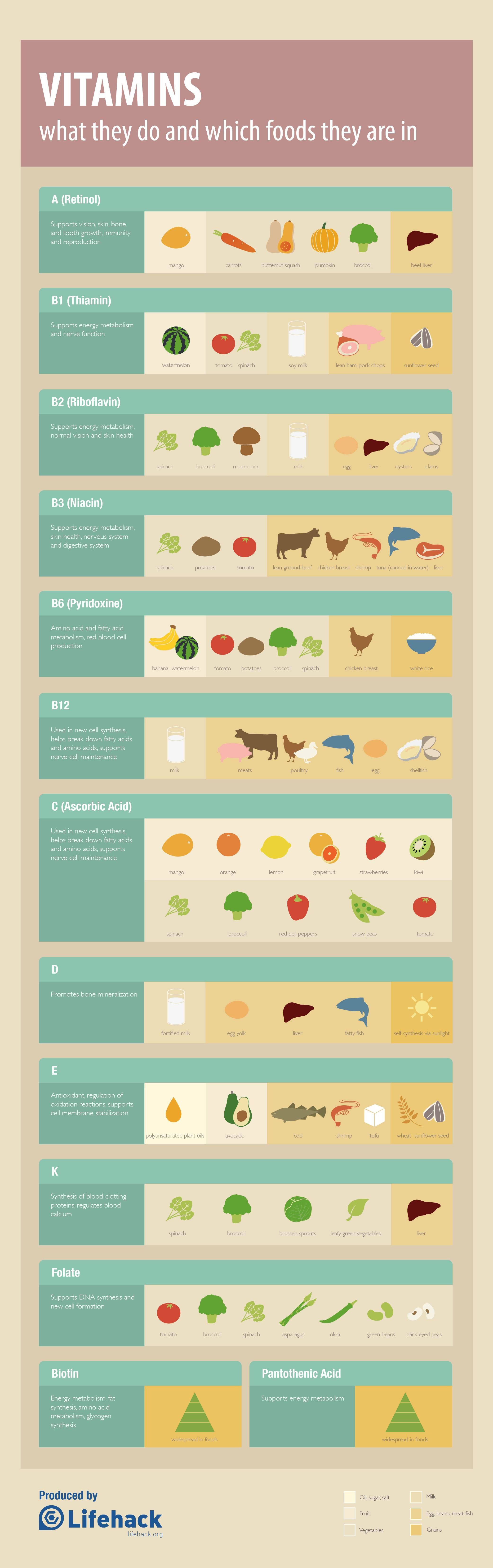 Vitamins What They Do And Which Foods They Are In