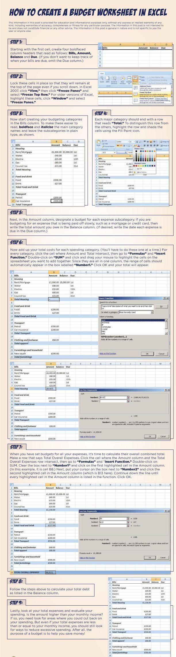 How To Create A Budget Worlsheet In Excel