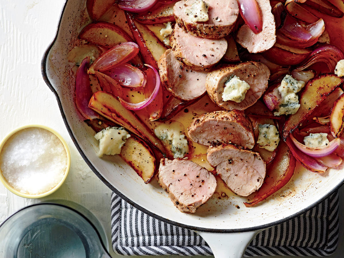 Pork Tenderloin With Blue Cheese And Pears