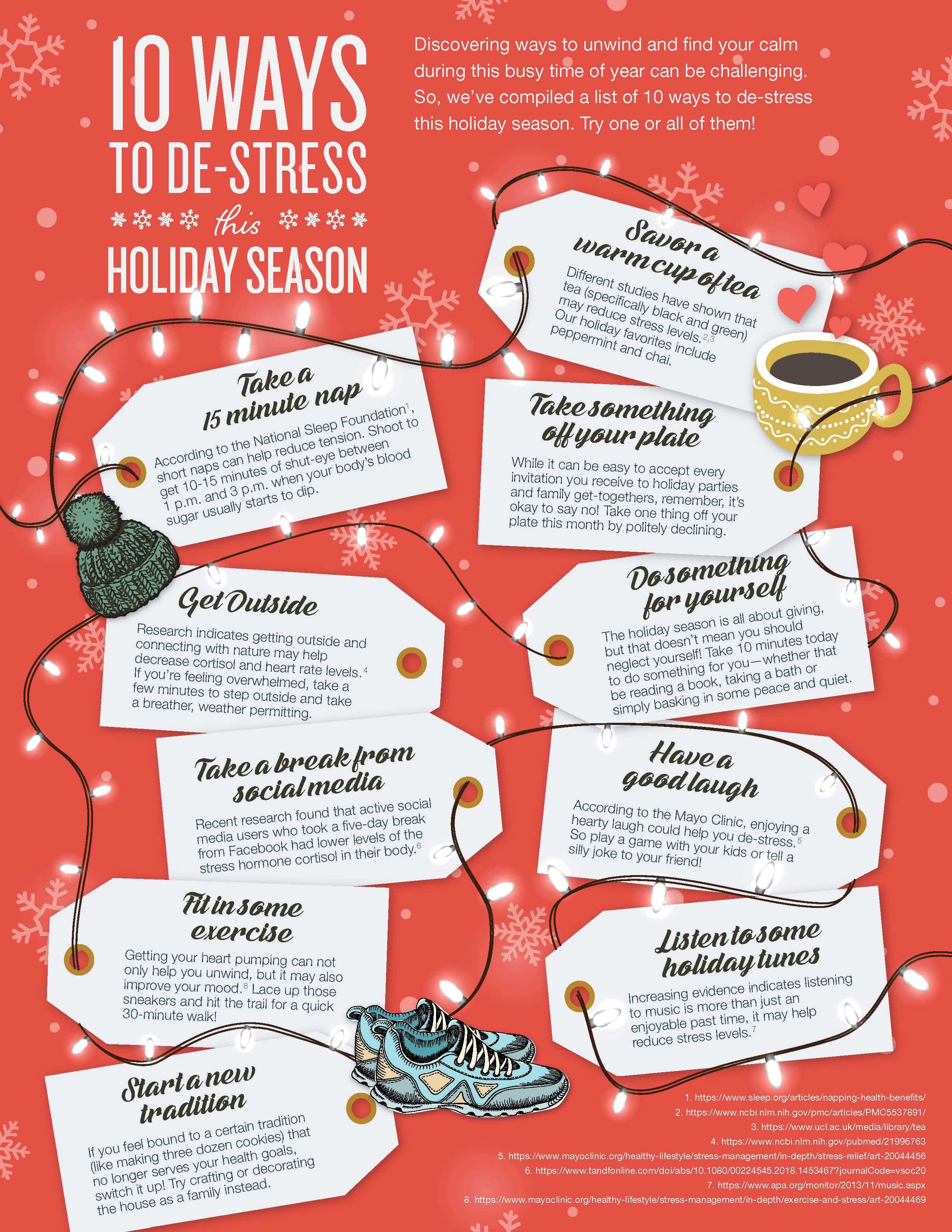 10 Ways To De-Stress Holidays