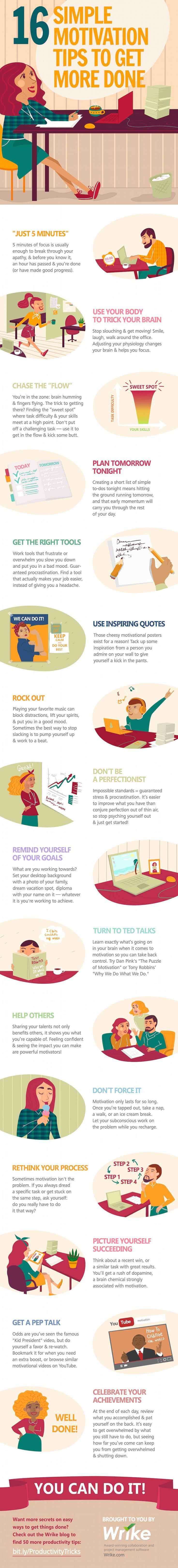 16 Easy To Try Motivation Tips To Get More Done