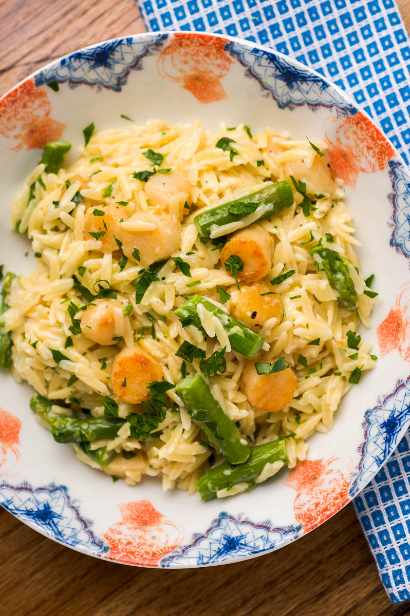 Creamy Orzo With Bay Scallops