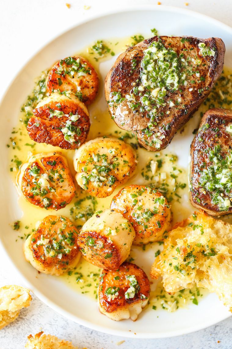 Garlic Butter Steak And Scallop