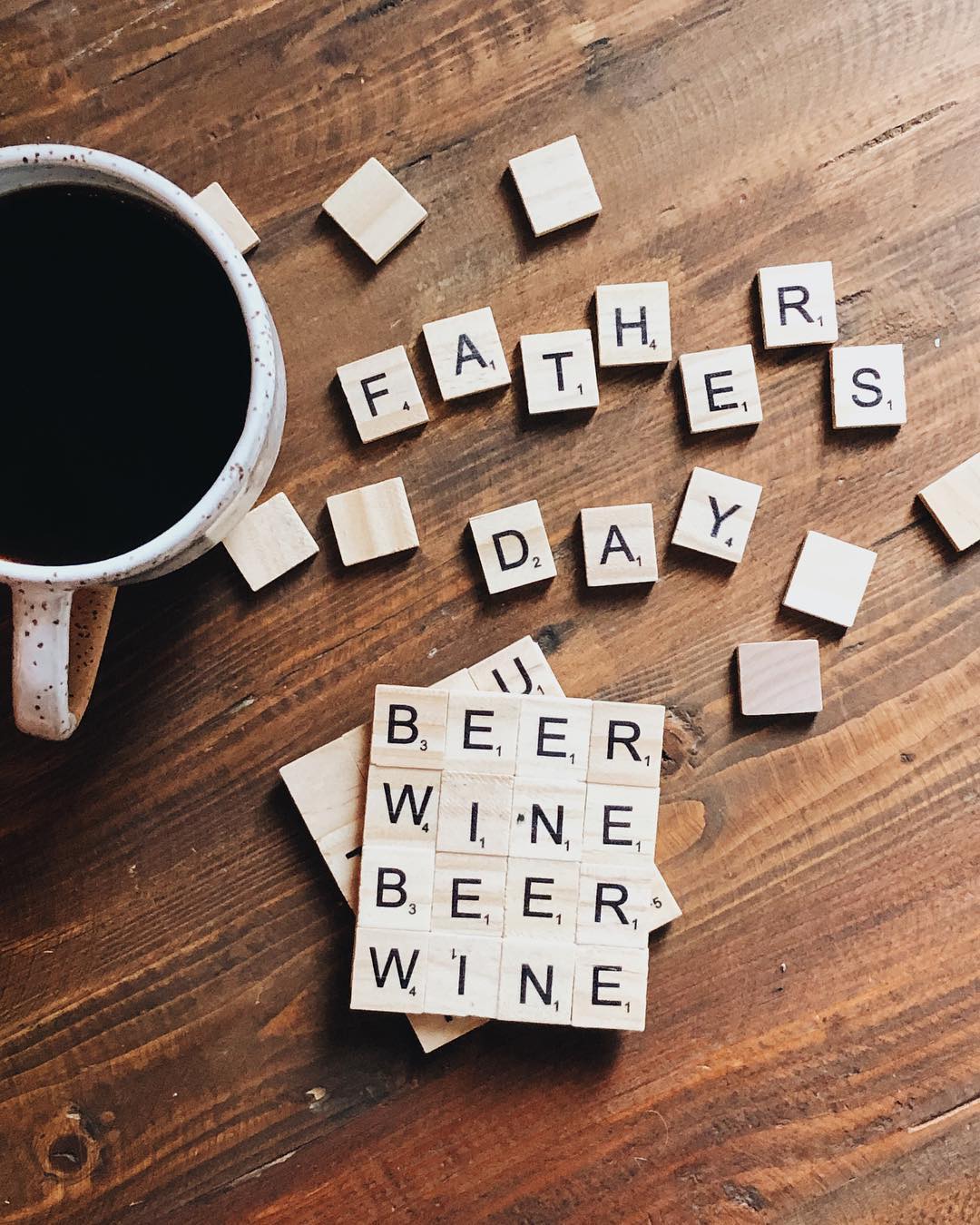 Coasters made out of Scrabble tiles