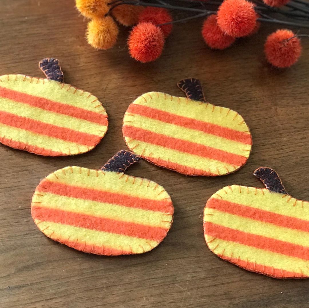 Striped felt coasters