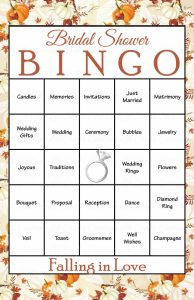 Wedding-themed bingo