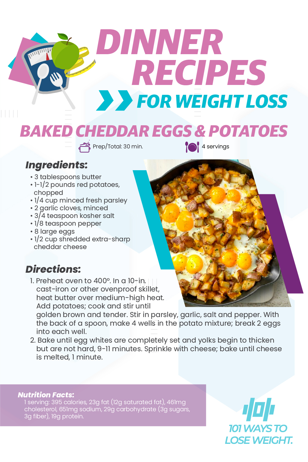 Baked Cheddar Eggs & Potatoes