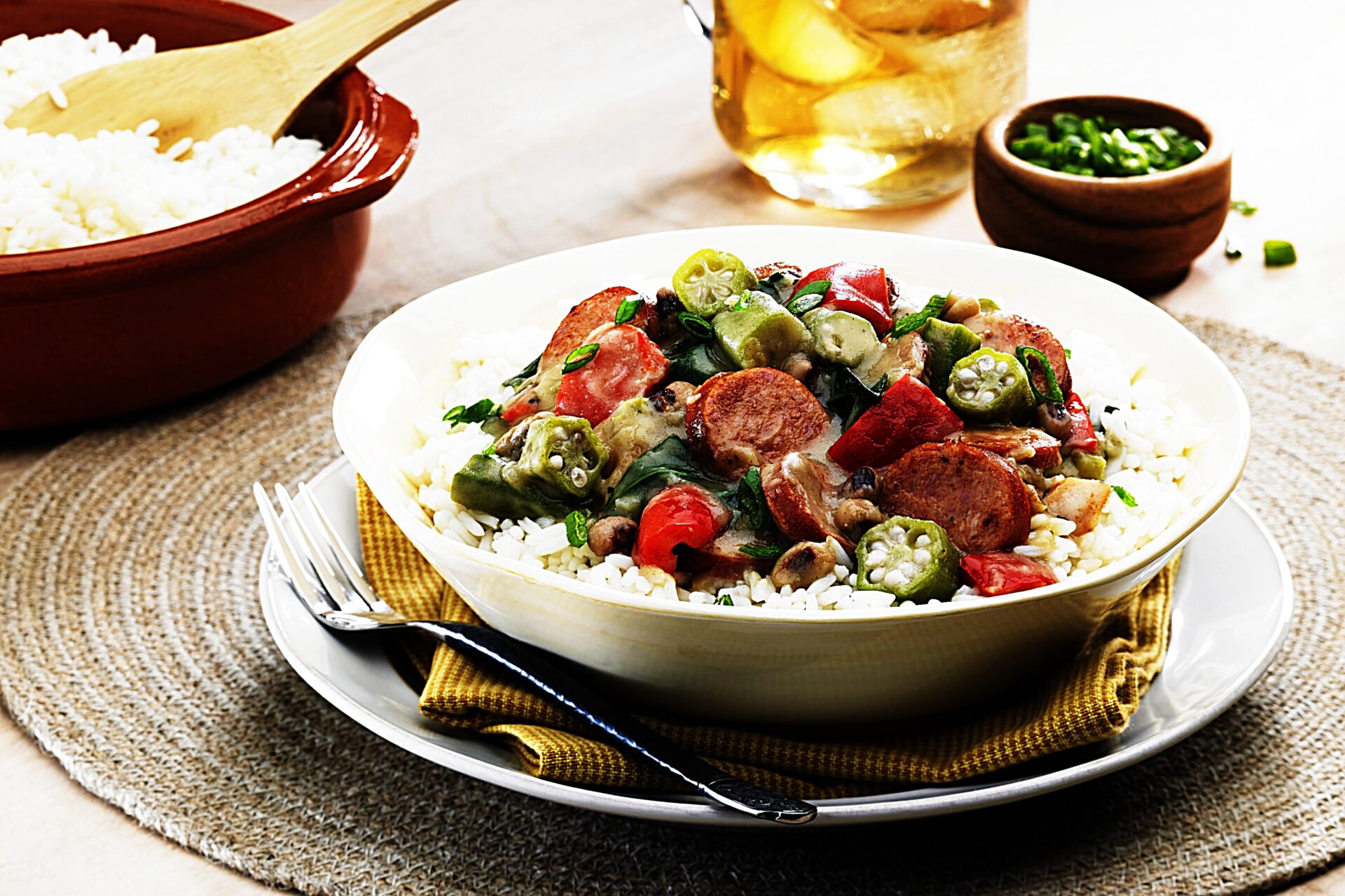 Meal photo - Andouille and Chicken Gumbo with Black-eyed Peas and Greens