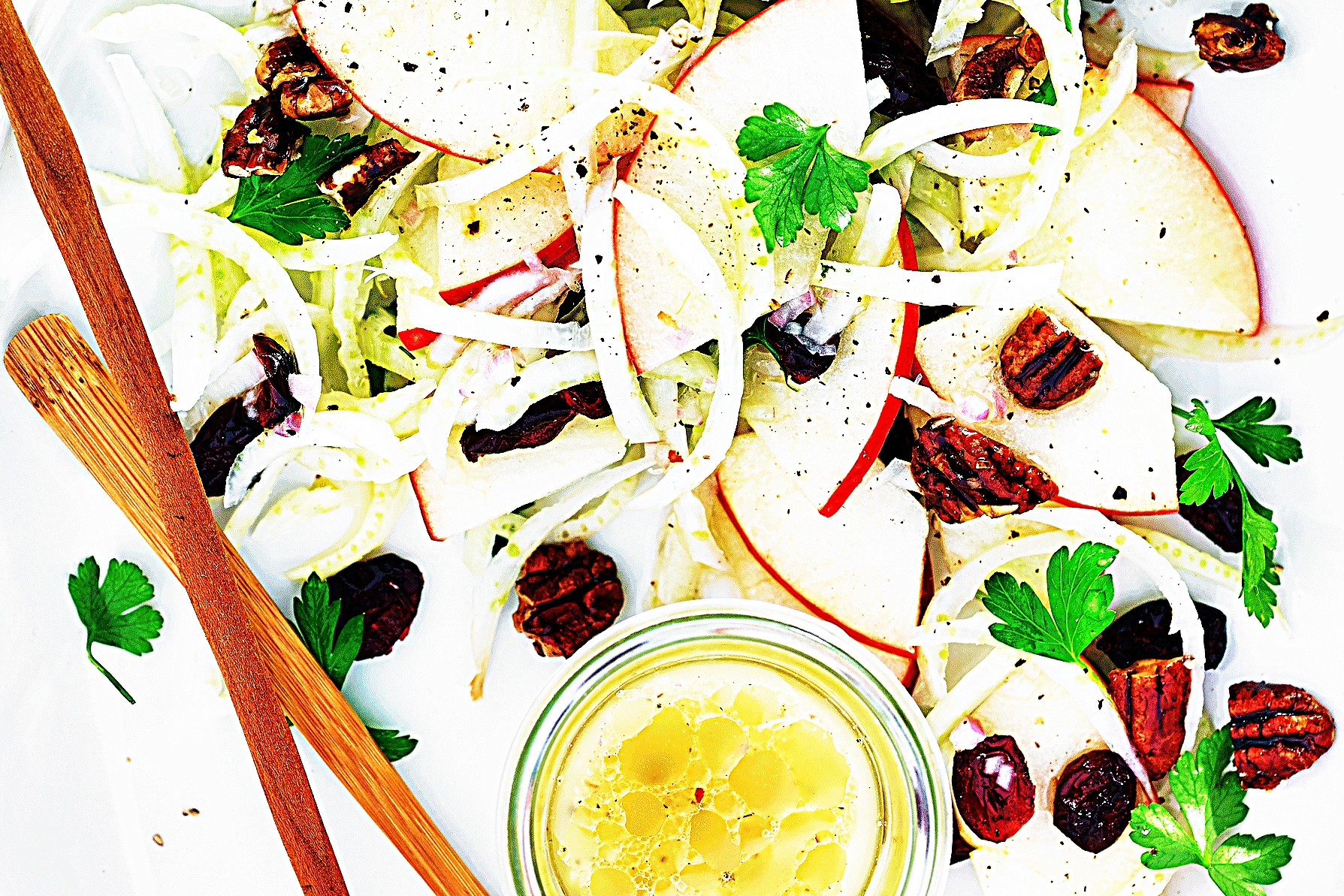 Apple Fennel Pecan Cranberry Salad