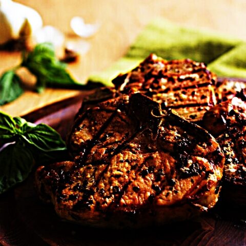 Meal photo - Basil-Garlic Porterhouse Pork Chops