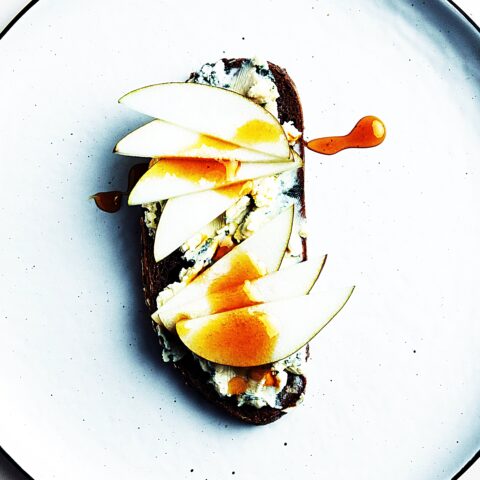 Meal photo - Blue Cheese, Pear, and Honey Toasts