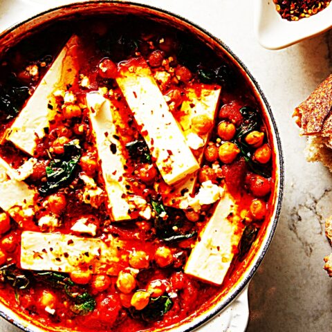 Meal photo - Braised Chickpeas with Tomato, Spinach, and Feta