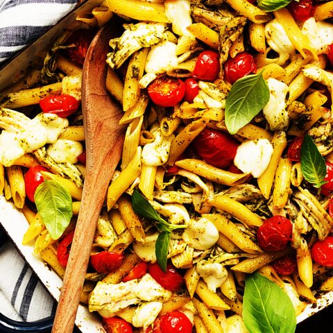 Meal photo - Caprese Chicken Pesto Pasta Bake