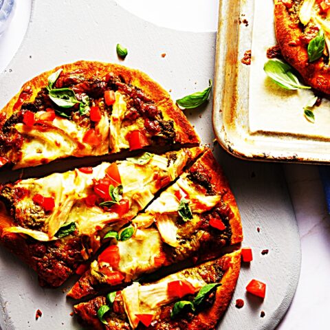 Meal photo - Chicken Pesto Naan Pizzas