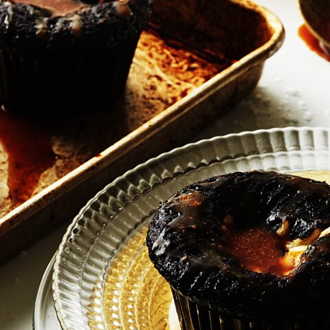 Meal photo - Chocolate Cream Cheese Cupcakes with Salted Caramel Glaze