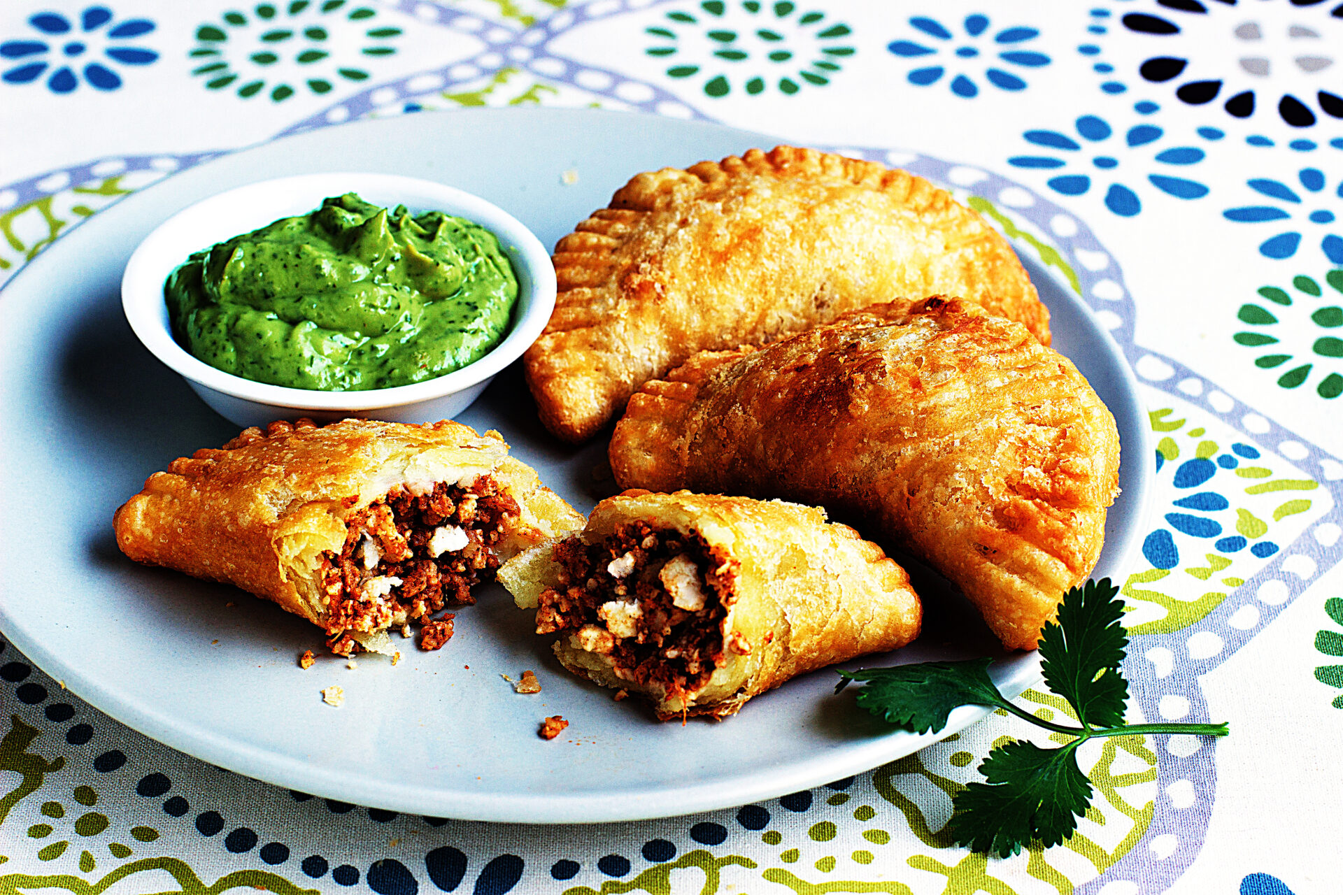 Meal photo - Chorizo & Cheese Empanadas with Avocado Crema