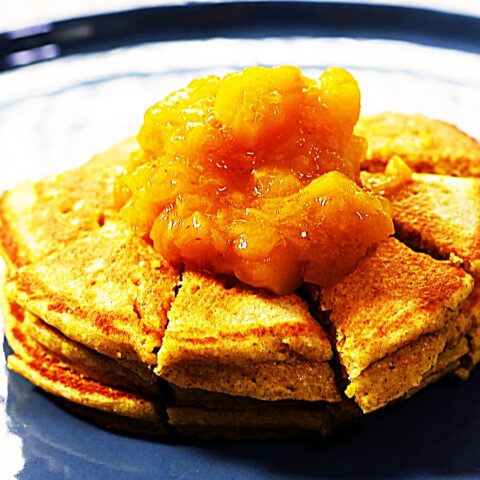 Meal photo - Cornmeal Pancakes with Peach Compote