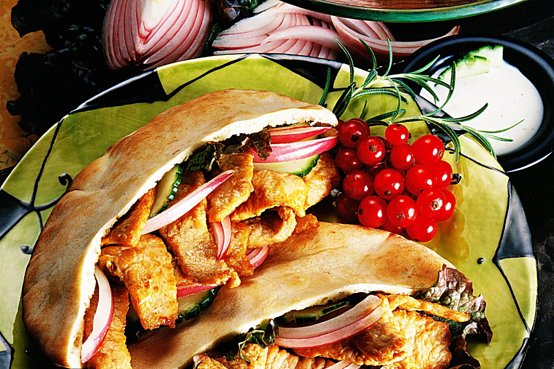 Meal photo - Greek-Style Pork Pocket Sandwich