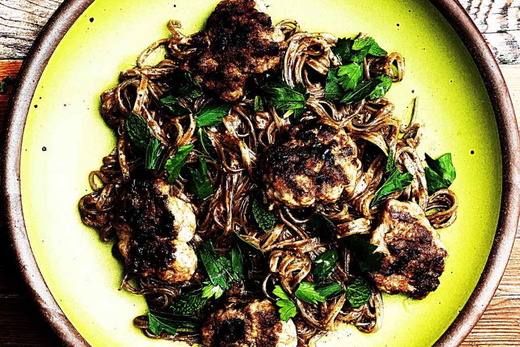 Meal photo - Grilled Lemongrass Pork Meatballs with Crack Noodles