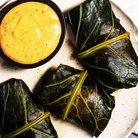 Meal photo - Healthy Collard Green Dirty Rice Wraps