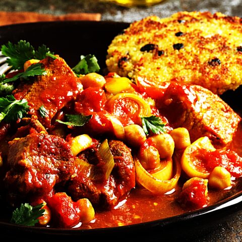 Meal photo - Moroccan-Inspired Country-Style Rib Ragu with Couscous Cakes