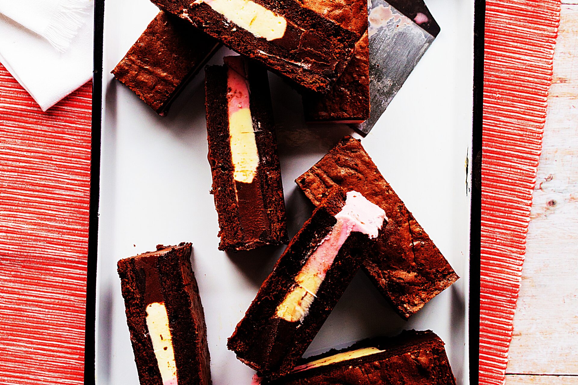 Meal photo - Neapolitan Brownie Ice Cream Sandwiches