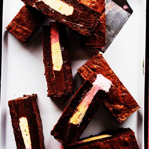 Meal photo - Neapolitan Brownie Ice Cream Sandwiches