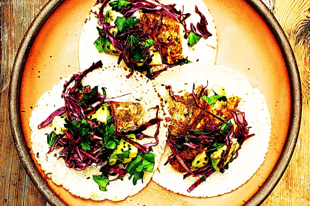 Meal photo - Not Fried Halibut Tacos with Asian Sesame Slaw