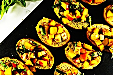 Meal photo - Peach Bruschetta