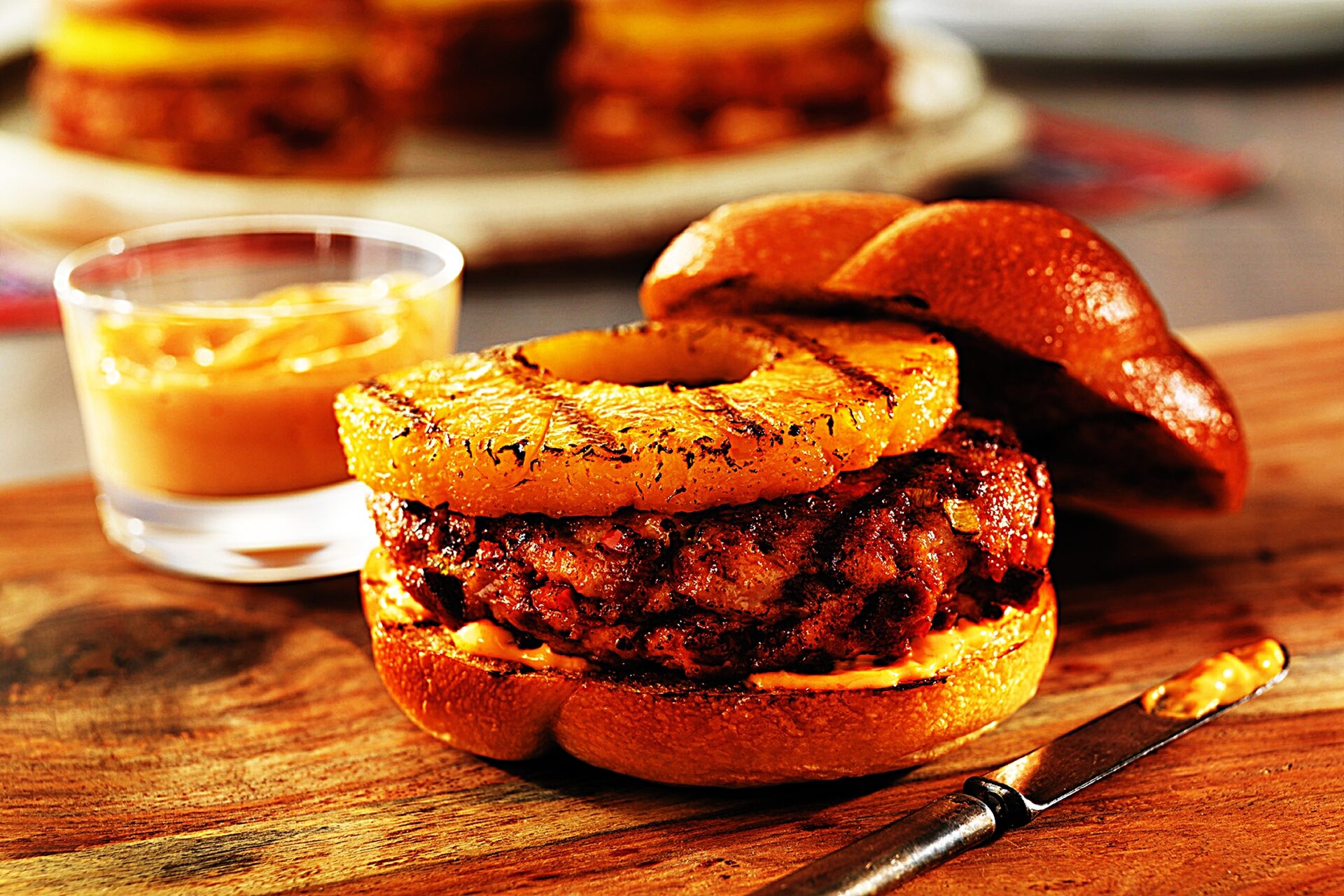 Meal photo - Pork and Chorizo Burgers with Pineapple and Sriracha