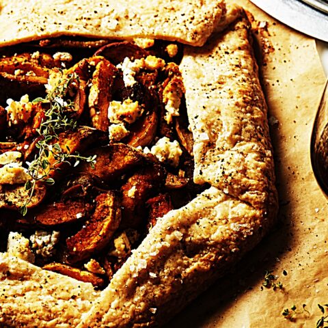 Meal photo - Savory Butternut Squash, Apple, Thyme, and Goat Cheese Galette