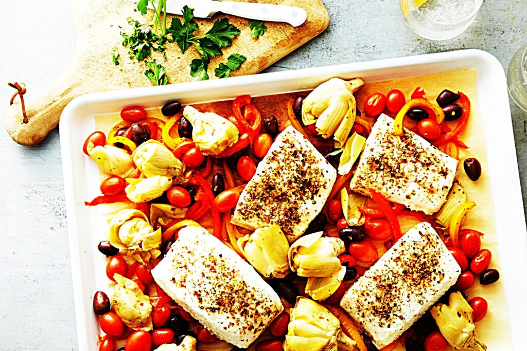 Meal photo - Sheet-Pan Halibut with Mediterranean Vegetables